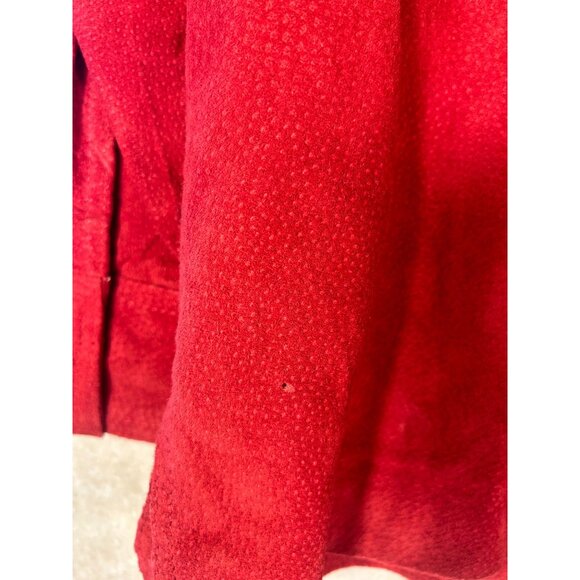 Vintage Red Suede Leather Jacket by Jaclyn Smith Button-Front Womens Size M - Picture 10 of 12